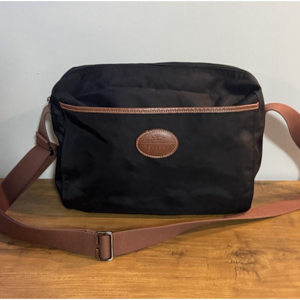 Longchamp Le Pliage Crossbody Messenger Bag Large Black Zip Travel